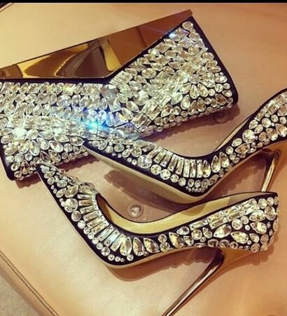 sparkly purse and shoes, wedding shoes and bags