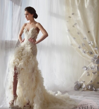 white dress, ornate dress and ziad nakad