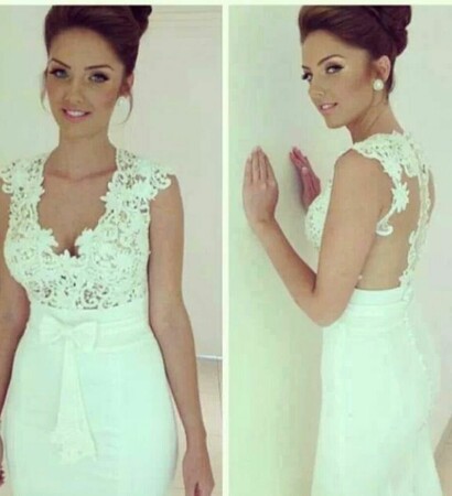 long dress, hair and jewellery