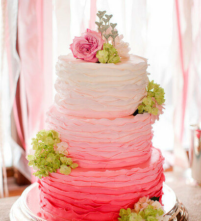 wedding photo, ombre and dessert