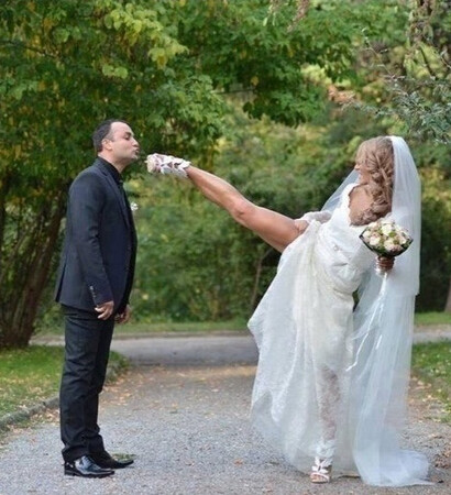 bride, dress and fun