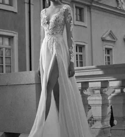 black and white, slit dress and photography