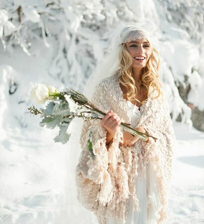 bridal gown, winter wedding and wedding dress