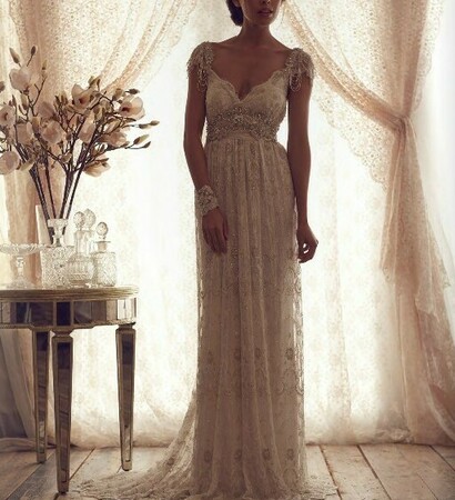 winter weeding dress, a line wedding dress and long