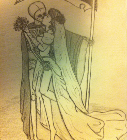 bride, death's bride and drawing