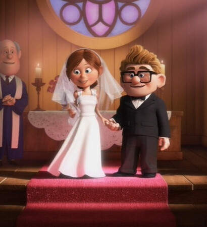 carl and ellie up and love story wedding