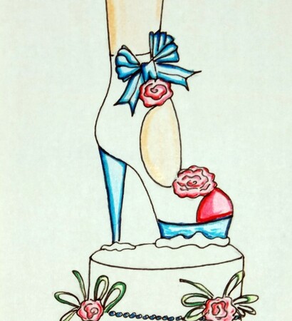 art, cake and shoe
