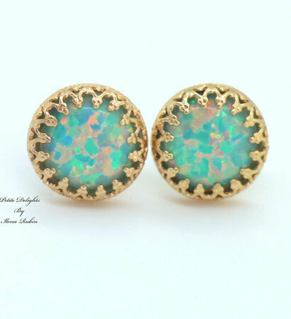 opal, gold earrings and jewelry