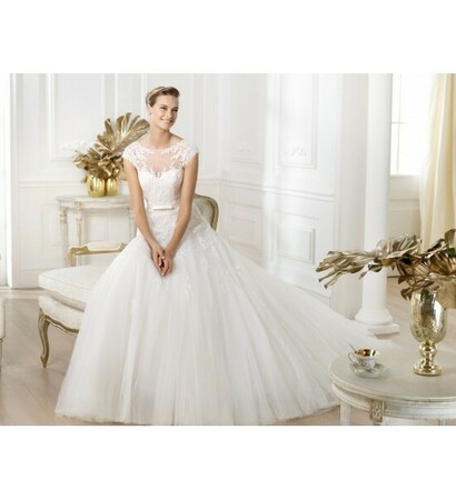 gorgeous, bridal dress and cap sleeves