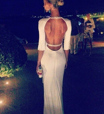 girl, open back and maxi