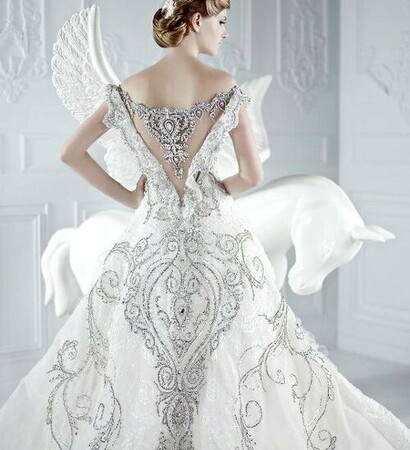 white, dress and wedding dress