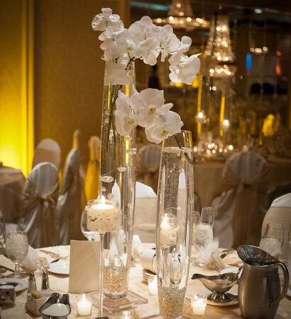 glass, decor and candlelight