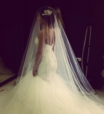 white, wedding dress and happy