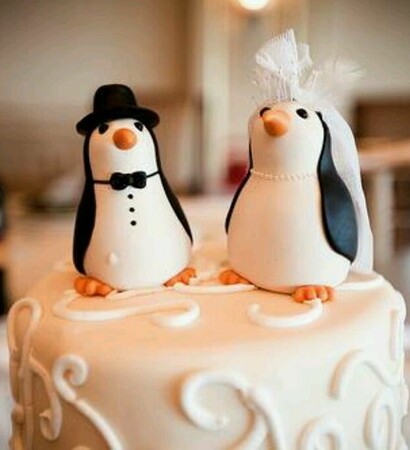 pinguins, cake and cute