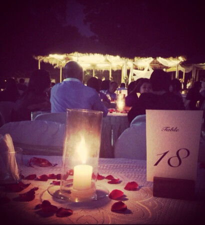 candle light dinner, guest table and wedding decoration