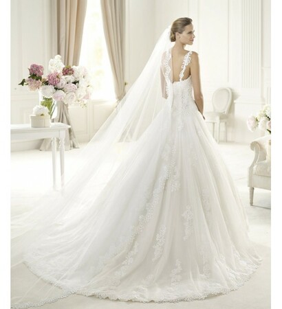 bridal, chapel train and wedding dress