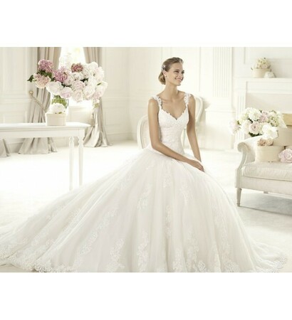 strap, ball gown and wedding dress