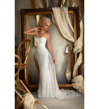 column, wedding dress and sweetheart