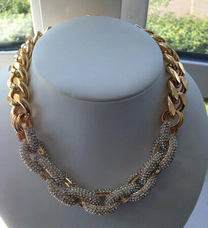 women, rhinestone and pavelink necklace