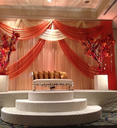 stage cover, wedding design and fabric backdrop