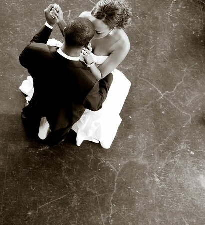 couple, kiss and wedding dress