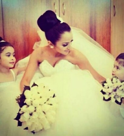 roses, white and hair bun