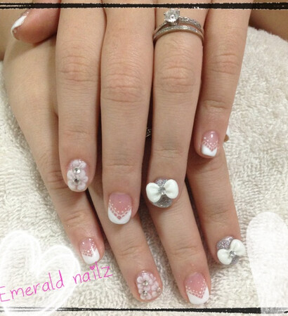 gelish, weddingnails and glitter