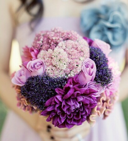 flowers, purple and black nails