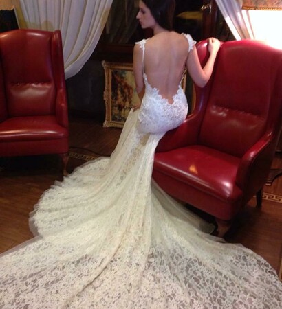 backless, wedding gown and berta