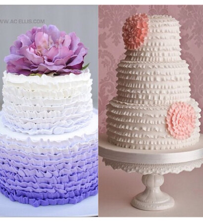 cake, ruffles and wedding cake