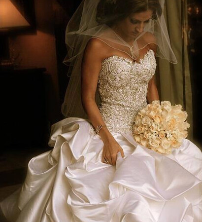 puffy, wedding dress and flower