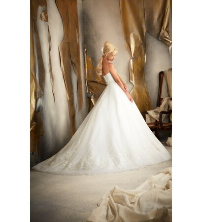 bridal gown, beaded and ball gown