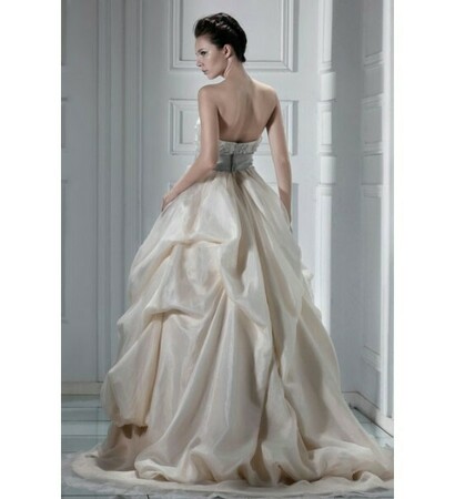 satin, wedding dress and organza