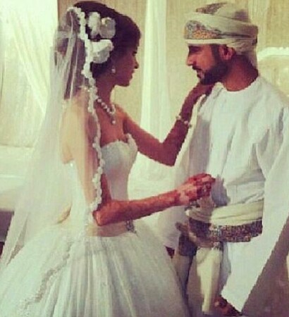 arab, couple and gown