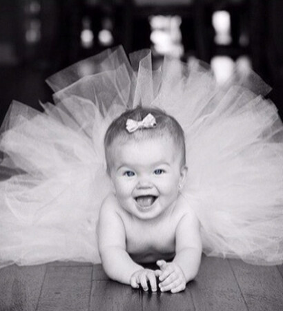 baby girl, little ballerina and happiness