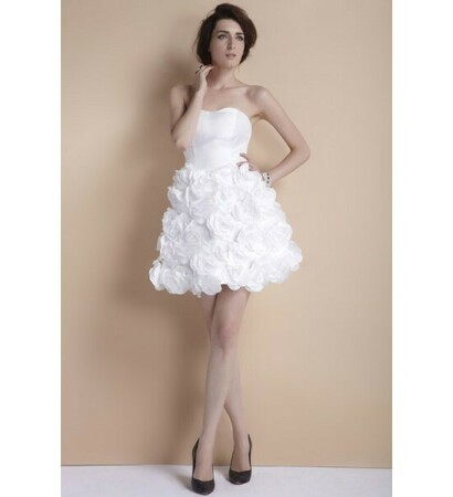 mini length, short and bridal dress
