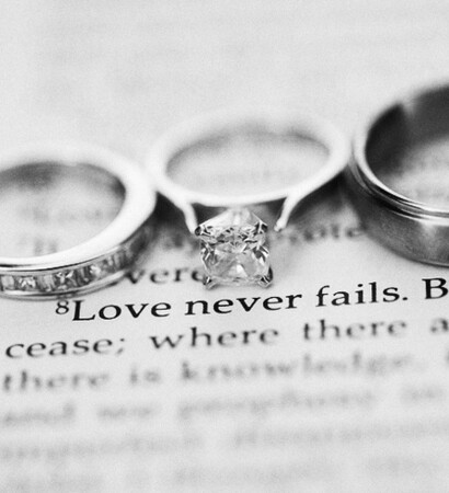 rings, bible verse and bridal