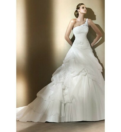 vintage, one shoulder and bridal gown
