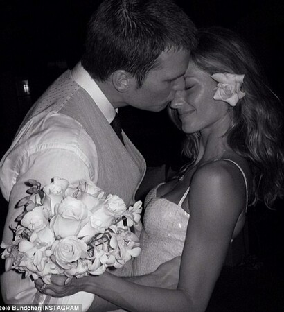 bride, tom brady and black and white