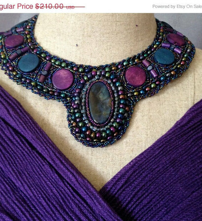 necklace, beadedneclace and purple wedding gift