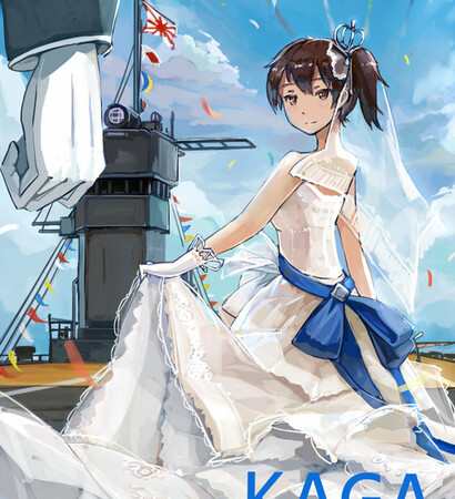 wedding dress, anime girls and blue