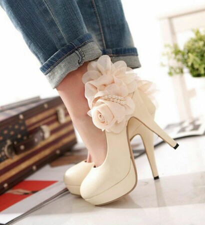 fashion, flowers and heels