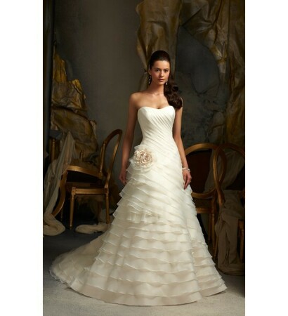 a line, mori lee blu and wedding dress