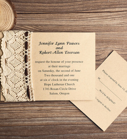 lace wedding invitations, rsvp card and beautiful