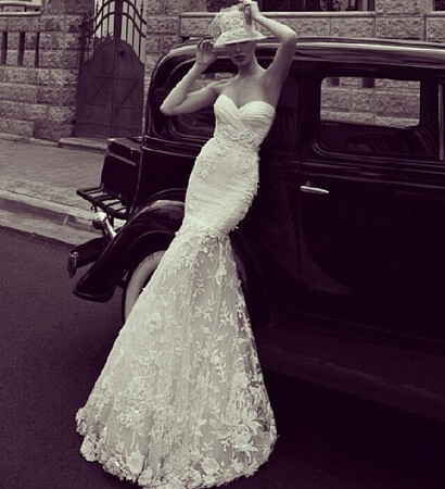 dress, fishtail and white dress
