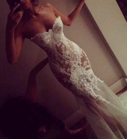 wedding dress, brunette and dress