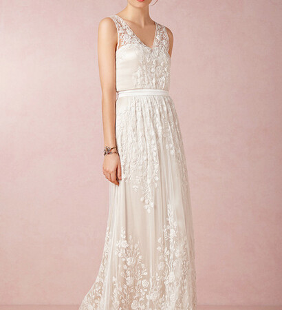 lace dress, bhldn and wedding gown