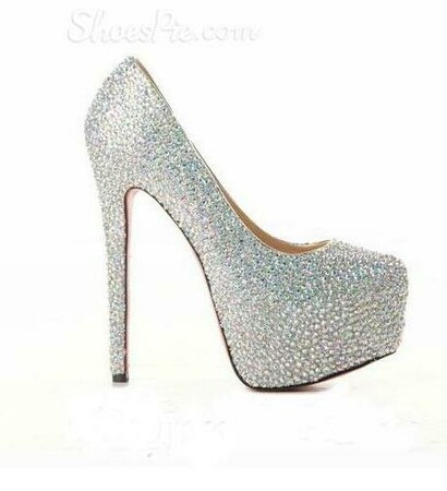 prom shoes, round-toe and shining