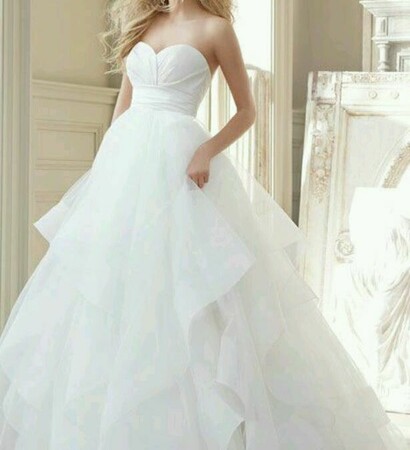 long gown, white and wedding dress