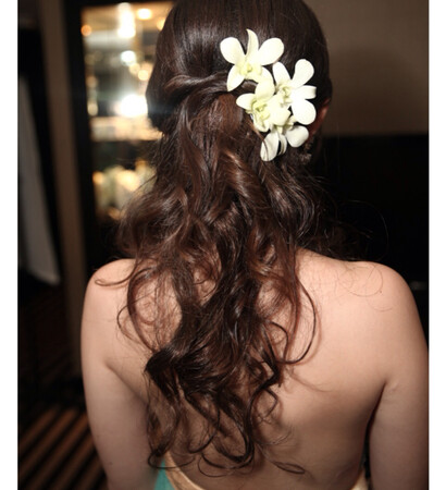 beautiful, flower and bride hairstyling